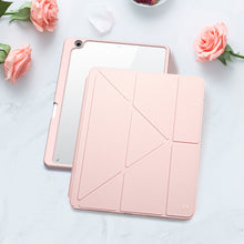Заредете изображение във визуализатора на галерията – Dux Ducis Magi case for iPad 10.9'' 2022 (10 gen.) cover with stylus holder smart cover stand pink
