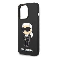 Заредете изображение във визуализатора на галерията – Karl Lagerfeld KLHMP14XSNIKBCK iPhone 14 Pro Max 6.7" hardcase black/black Silicone Ikonik Magsafe
