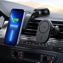 Заредете изображение във визуализатора на галерията – MagSafe Ugreen CD345 2-in-1 induction car charger for cockpit/window/ventilation grille - black
