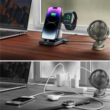 Заредете изображение във визуализатора на галерията – Joyroom JR-WQS02 iPhone AirPods Apple Watch 4in1 charging station foldable - black
