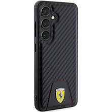Заредете изображение във визуализатора на галерията – Original FERRARI hardcase Carbon Stitched Bottom FEHCS24SN3PUK for Samsung Galaxy  S24 Black
