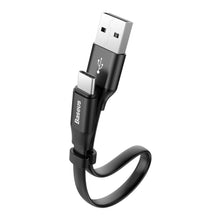 Заредете изображение във визуализатора на галерията – Baseus Nimble flat cable USB / USB-C cable with holder 2A 0.23M black (CATMBJ-01) - TopMag

