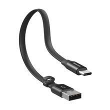 Заредете изображение във визуализатора на галерията – Baseus Nimble flat cable USB / USB-C cable with holder 2A 0.23M black (CATMBJ-01) - TopMag
