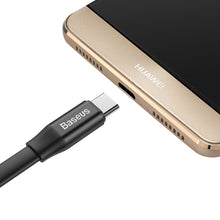 Заредете изображение във визуализатора на галерията – Baseus Nimble flat cable USB / USB-C cable with holder 2A 0.23M black (CATMBJ-01) - TopMag
