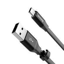 Заредете изображение във визуализатора на галерията – Baseus Nimble flat cable USB / USB-C cable with holder 2A 0.23M black (CATMBJ-01) - TopMag
