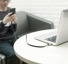 Заредете изображение във визуализатора на галерията – Baseus Nimble flat cable USB / USB-C cable with holder 2A 0.23M black (CATMBJ-01) - TopMag
