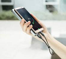 Заредете изображение във визуализатора на галерията – Baseus Nimble flat cable USB / USB-C cable with holder 2A 0.23M black (CATMBJ-01) - TopMag
