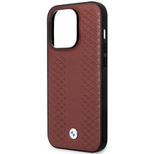 Заредете изображение във визуализатора на галерията – Case BMW BMHMP14X22RFGR iPhone 14 Pro Max 6.7" Burgundy/burgundy Leather Diamond Pattern MagSafe
