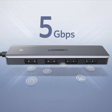 Заредете изображение във визуализатора на галерията – Ugreen USB Type C HUB - 4x USB 3.2 Gen 1 with USB-C power port gray (CM219 70336)
