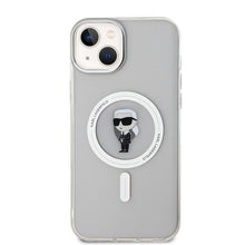 Заредете изображение във визуализатора на галерията – Karl Lagerfeld IML Ikonik MagSafe case for iPhone 15 Plus - transparent
