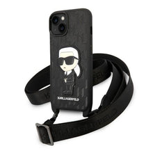 Заредете изображение във визуализатора на галерията – Karl Lagerfeld KLHCP14SSTKMK iPhone 14 6.1" black/black hardcase Monogram Ikonik Patch
