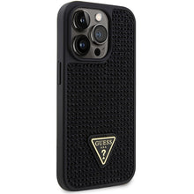 Заредете изображение във визуализатора на галерията – Original Case GUESS Rhinestone Triangle hardcase GUHCP14LHDGTPK for Iphone 14 Pro black
