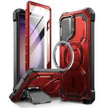 Заредете изображение във визуализатора на галерията – IBLSN Armorbox Mag Supcase case with MagSafe for Samsung Galaxy S24 Ultra - red
