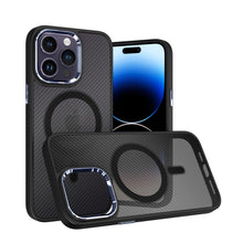 Заредете изображение във визуализатора на галерията – Tel Protect Magnetic Carbon Case for Iphone 15 Pro Max Black-purple

