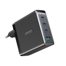 Заредете изображение във визуализатора на галерията – Fast charger GaN 140W 3 x USB-C / USB-A Joyroom JR-TCG05EU - black + USB-C cable - USB-C 240W 1.2m
