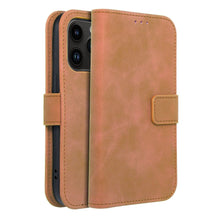 Заредете изображение във визуализатора на галерията – TENDER Book Case for IPHONE 14 Pro brown
