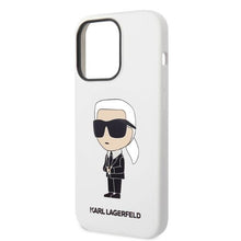 Заредете изображение във визуализатора на галерията – Karl Lagerfeld KLHCP14LSNIKBCH iPhone 14 Pro 6.1" hardcase white/white Silicone Ikonik

