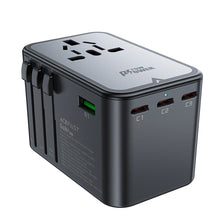 Заредете изображение във визуализатора на галерията – Acefast Z1 GaN 75W PD travel charger adapter 3x USB-C 2x USB-A - black
