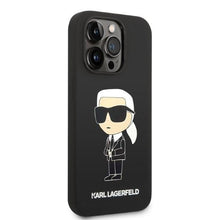 Заредете изображение във визуализатора на галерията – Karl Lagerfeld KLHMP14XSNIKBCK iPhone 14 Pro Max 6.7" hardcase black/black Silicone Ikonik Magsafe
