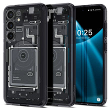Заредете изображение във визуализатора на галерията – Spigen Ultra Hybrid case for Samsung Galaxy S24 - dark gray (Zero One pattern)
