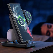 Заредете изображение във визуализатора на галерията – Joyroom JR-WQS01 Samsung Galaxy USB-C 4in1 charging station foldable - black

