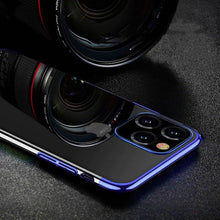 Заредете изображение във визуализатора на галерията – Clear Color Case Gel TPU Electroplating frame Cover for Samsung Galaxy A22 5G blue
