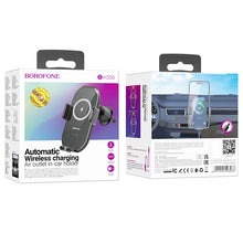 Заредете изображение във визуализатора на галерията – Borofone Car holder BH206 Rusher with induction charging to air vent black

