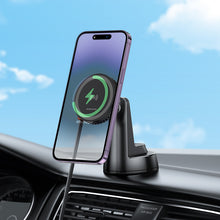 Заредете изображение във визуализатора на галерията – Borofone Car holder BH208 Mona magnetic with induction charging with Type C cable to dashboard black
