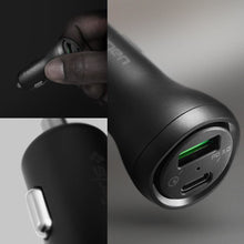 Заредете изображение във визуализатора на галерията – Spigen STEADIBOOST F31QC 2-PORT CAR CHARGER PD27W/QC3.0 BLACK
