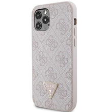 Заредете изображение във визуализатора на галерията – Guess GUHCP12MP4TDSCPP Case for iPhone 12 / 12 Pro - Pink Crossbody 4G Metal Logo
