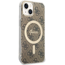 Заредете изображение във визуализатора на галерията – Original Case GUESS hardcase 4G MagSafe GUHMP14SH4STW for Iphone 14 brown
