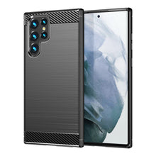Заредете изображение във визуализатора на галерията – Carbon Case for Samsung Galaxy S23 Ultra flexible silicone carbon cover black

