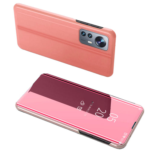 Clear View Case cover for Xiaomi 12 Lite cover with a flap pink