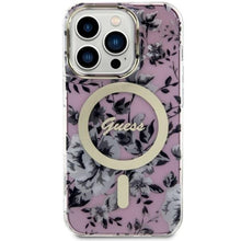 Заредете изображение във визуализатора на галерията – Guess GUHMP14LHCFWSP iPhone 14 Pro 6.1" pink/pink hardcase Flower MagSafe
