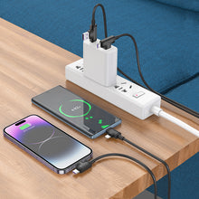 Заредете изображение във визуализатора на галерията – Borofone Cable BX73 4 in 1 - USB + Type C to Type C + Lightning - 5A 1 metre black

