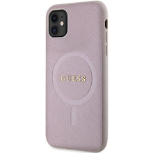 Заредете изображение във визуализатора на галерията – Original Case GUESS hardcase Saffiano MagSafe GUHMN61PSAHMCP for Iphone 11/ Xr pink
