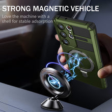 Заредете изображение във визуализатора на галерията – Tel Protect Armor Magsafe Metal Ring Case for Samsung Galaxy S23 Ultra green
