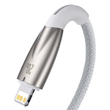 Заредете изображение във визуализатора на галерията – Baseus Glimmer Series cable with fast charging USB-C - Lightning 480Mb/s PD 20W 2m white
