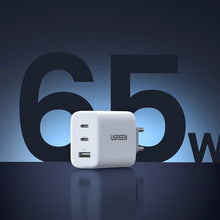 Заредете изображение във визуализатора на галерията – Ugreen fast charger 2x USB Type C / USB 65W PD3.0, QC3.0/4.0+ white (CD275)
