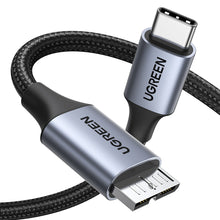Заредете изображение във визуализатора на галерията – USB C - Micro USB B 3.0 5Gb/s 3A 2m Cable Ugreen US565 - Gray
