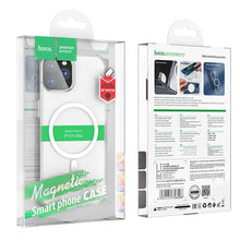 Заредете изображение във визуализатора на галерията – HOCO Magnetic airbag anti-fall case compatible with MagSafe do IPHONE 15 PRO MAX transparent
