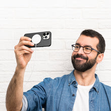 Заредете изображение във визуализатора на галерията – Dux Ducis Grit Leather Case for iPhone 14 Pro Max Elegant Faux Leather Cover (MagSafe Compatible) Black

