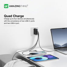 Заредете изображение във визуализатора на галерията – Amazing Thing Wall charger Thunder Pro GaN EUTH100W - 2xUSB + 2xType C - PD 100W black
