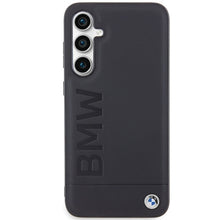 Заредете изображение във визуализатора на галерията – Original Case BMW Leather Hot Stamp BMHCS23FESLLBK for Samsung Galaxy S23 FE Black
