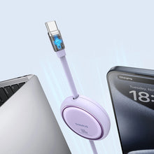 Заредете изображение във визуализатора на галерията – Baseus Free2Draw Mini USB-C - USB-C retractable cable 100W 1m - purple
