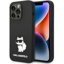 Заредете изображение във визуализатора на галерията – Karl Lagerfeld KLHMP14LSNCHBCK iPhone 14 Pro 6.1" hardcase black/black Silicone Choupette MagSafe
