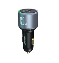 Заредете изображение във визуализатора на галерията – Joyroom JR-CCN07 car charger 120W 2xUSB-C USB-A + USB-C cable 100W - dark gray
