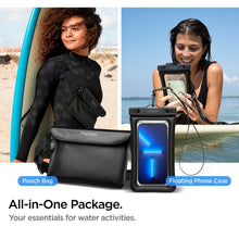 Заредете изображение във визуализатора на галерията – Spigen a621 universal waterproof case &amp; waist bag black - TopMag
