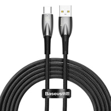 Заредете изображение във визуализатора на галерията – BASEUS cable USB A to Type C Power Delivery 100W Glimmer Series CADH000501 2m black
