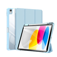Заредете изображение във визуализатора на галерията – Dux Ducis Toby case for iPad 10.9'' 2022 (10 gen.) cover with space for Apple Pencil stylus smart cover stand blue
